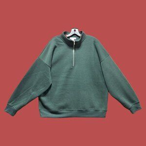 Love Streak - Men's Long Sleeve 1/2 Zipper Sweatshirt - Green - Extra Large
